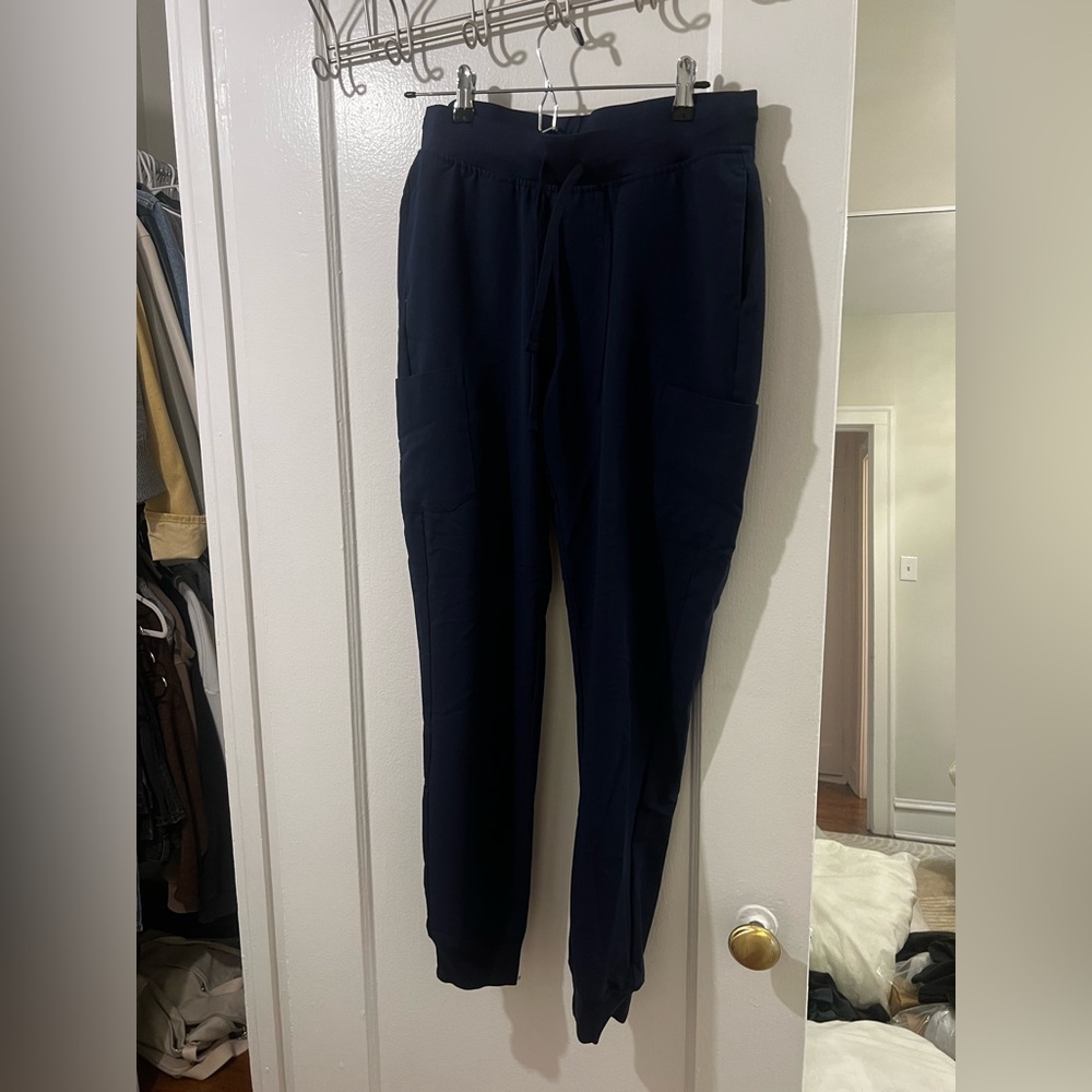 Mandala Small Tall Navy jogger scrub pants